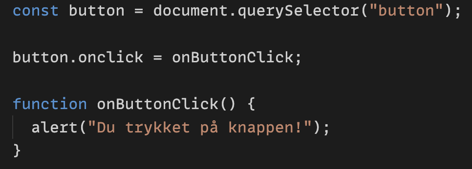 bildet viser et eksempel på javascript.