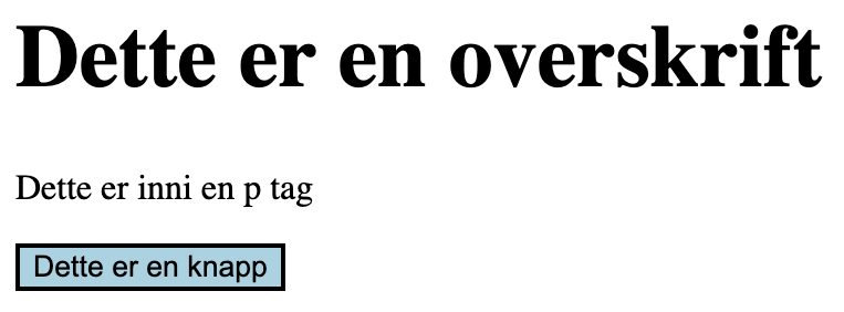 bildet viser et eksempel på html med css.