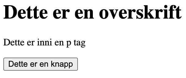 bildet viser et eksempel på html kode uten css.